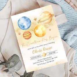 Invitación Primer Viaje Espacial Alrededor Del Baby Shower Su