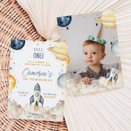 Invitación Primer Viaje Espacial Por La Fiesta Del Cumpleaños