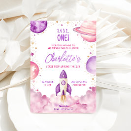 Invitación Primer Viaje Espacial Por La Fiesta Del Cumpleaños