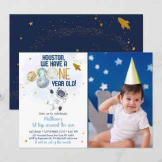 Invitación Primer viaje por el espacio astronauta por el cump