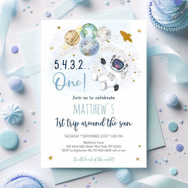 Invitación Primer viaje por el espacio astronauta por el cump (Subido por el creador)