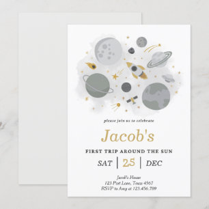 Invitación Primer viaje por el espacio astronauta por el cump