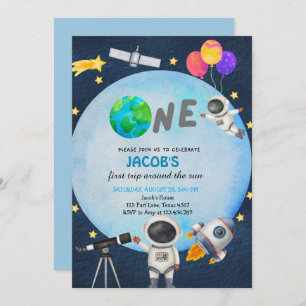 Invitación Primer viaje por el espacio astronauta por el cump