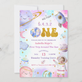 Invitación Primer viaje por el espacio astronauta por el cump