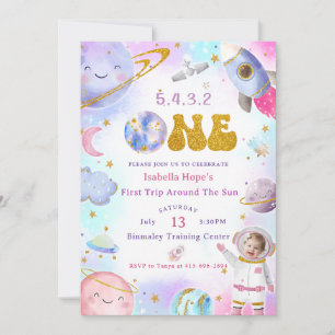 Invitación Primer viaje por el espacio astronauta por el cump