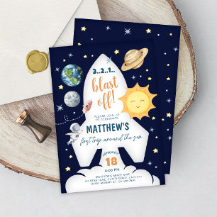 Invitación Primer viaje por el espacio exterior alrededor del
