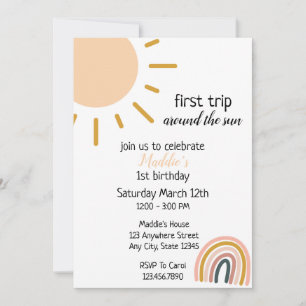 Invitación Primer viaje por el Fiesta del primer cumpleaños d
