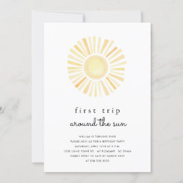 Invitación Primer Viaje Sunshine alrededor de la fiesta de un