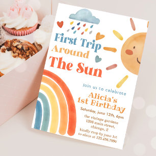 Invitación Primer Viaje Sunshine alrededor del Sol Primer Cum