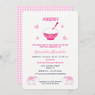 Invitación Primera ceremonia de Rice Annaprashan