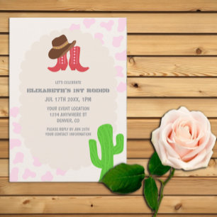 Invitación Primera chica rodeo cumpleaños 1