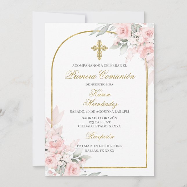 Invitación Primera Comuión Español (Anverso)