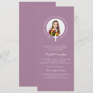 Invitación Primera comunicación Chica Personalizado foto y cr