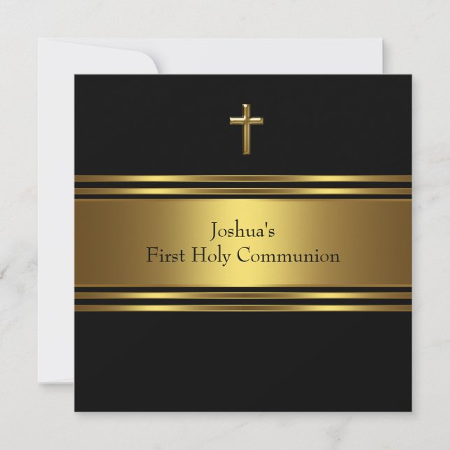 Invitación Primera comunicación de Black Gold Cross Boys (Anverso)