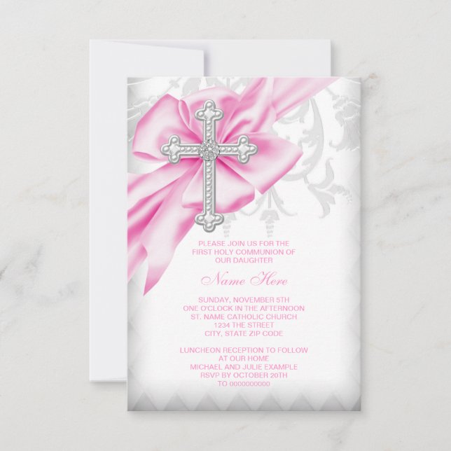 Invitación Primera comunicación de la Cruz de Damasco Rosa (Anverso)