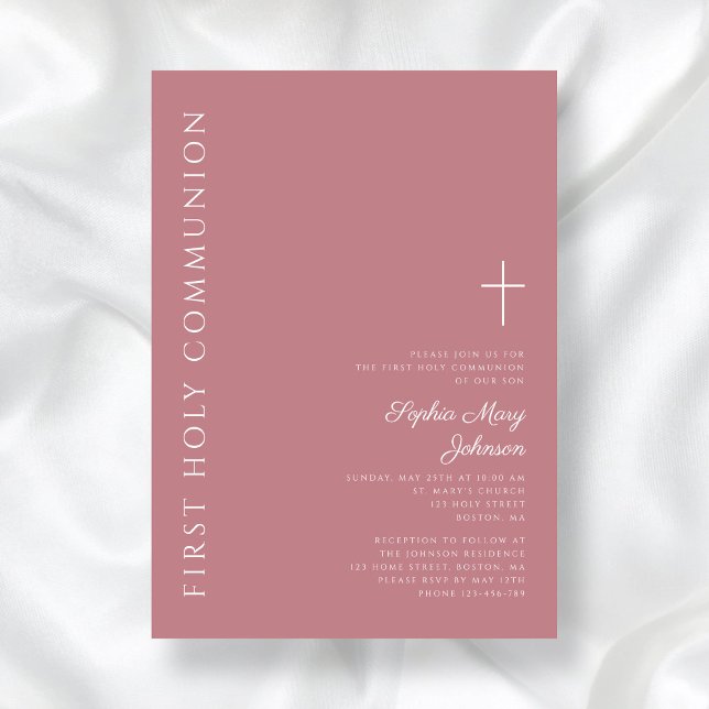 Invitación Primera comunicación entre Chicas rosados modernos (Subido por el creador)
