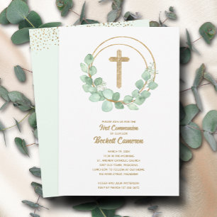 Invitación Primera Comunidad de Eucalipto Moderno