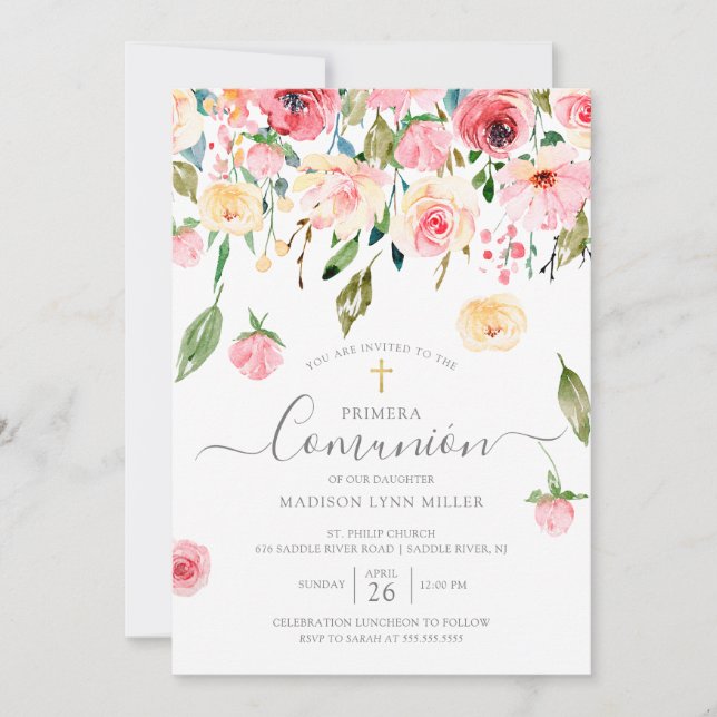 Invitación Primera Comunidad Española Floral (Anverso)