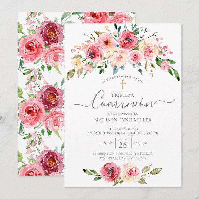 Invitación Primera Comunidad Española Floral (Anverso / Reverso)