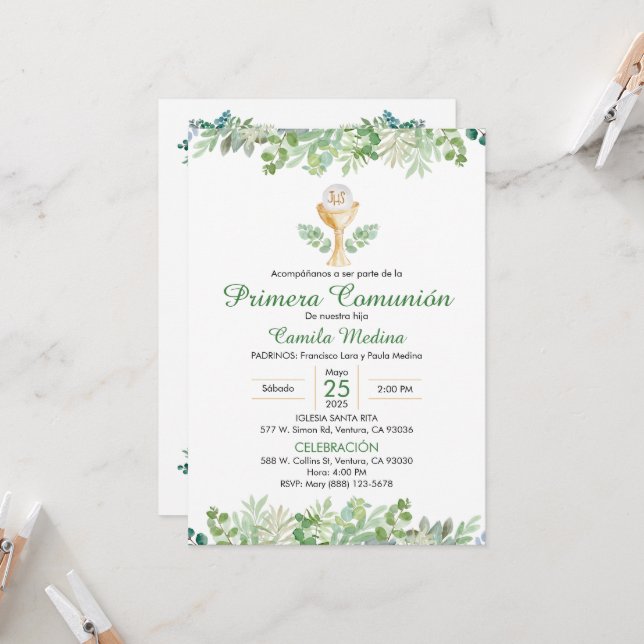 Invitación Primera Comunidad Verde Español Deja la vegetación (Anverso/Reverso In Situ)