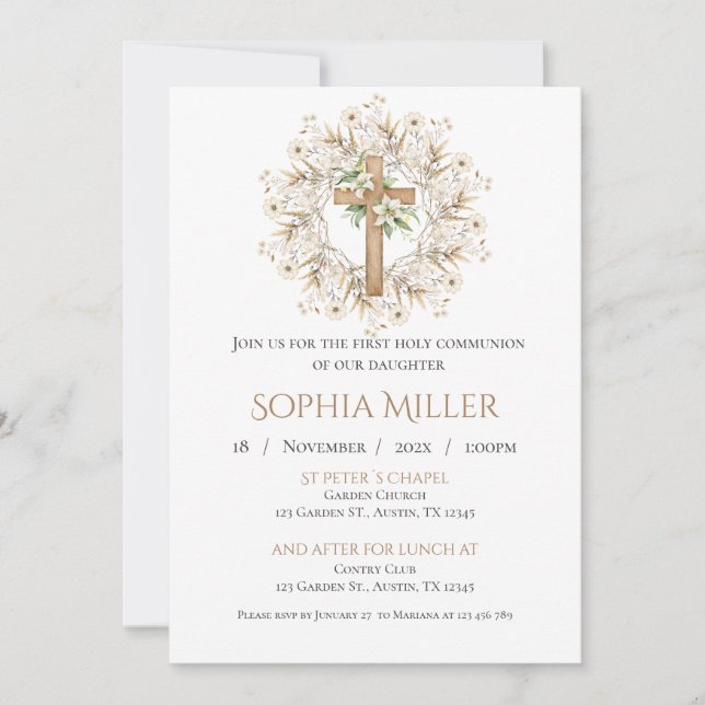 Invitación Primera Comunión (Anverso)