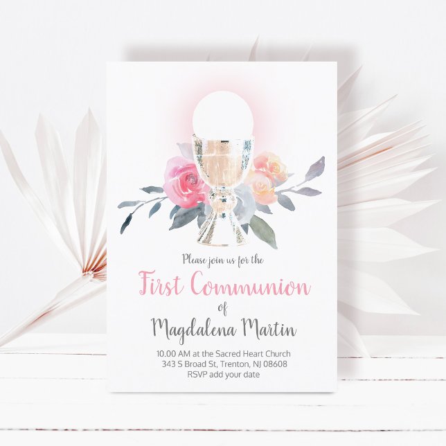 Invitación Primera Comunión Calice Acogida Decoración floral (Subido por el creador)