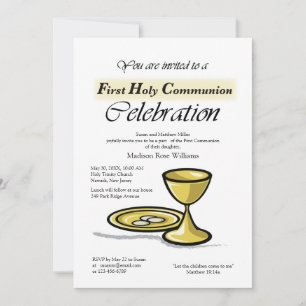 Invitación Primera Comunión Cáliz de Oro, Patena
