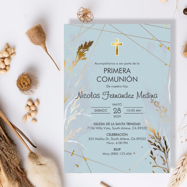 Invitación Primera comunión católica elegante (Subido por el creador)