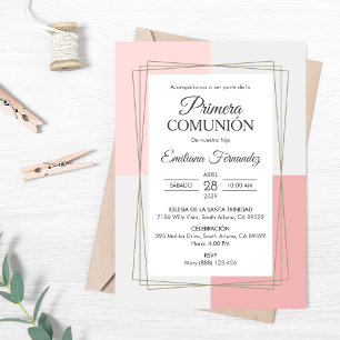 Invitación Primera comunión católica elegante