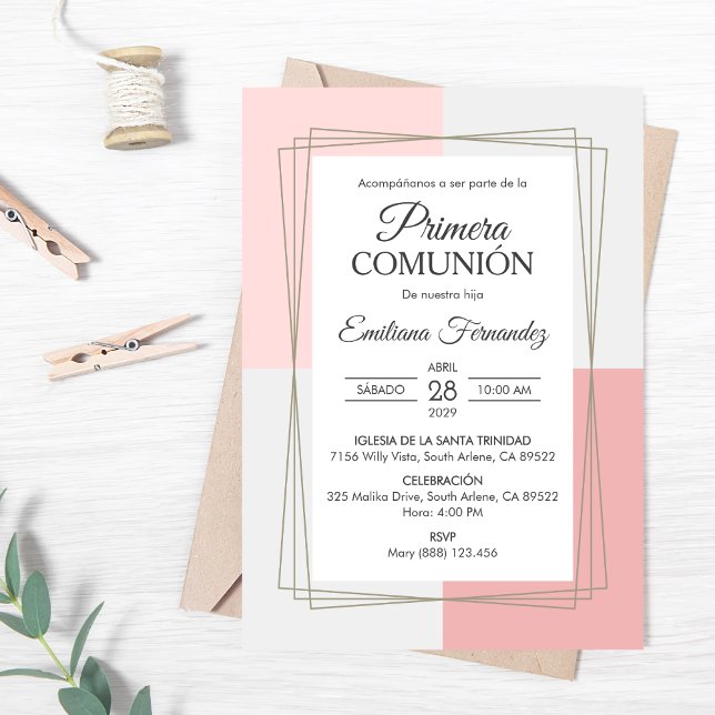 Invitación Primera comunión católica elegante (Subido por el creador)