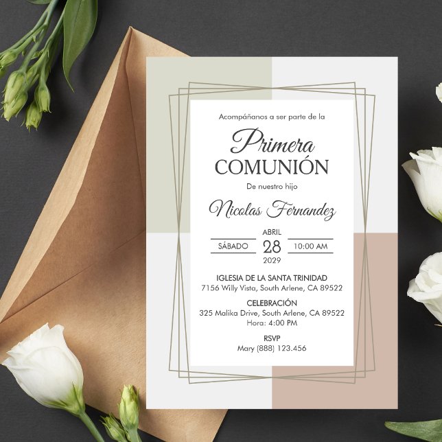 Invitación Primera comunión católica elegante (Subido por el creador)
