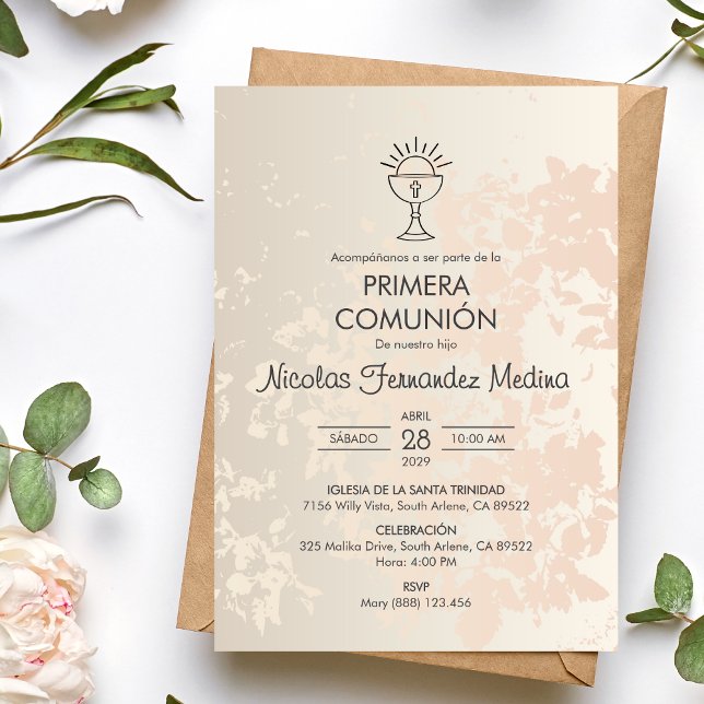 Invitación Primera Comunión Católica Española (Subido por el creador)