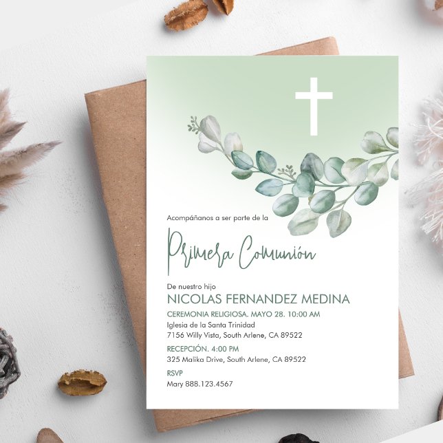 Invitación Primera Comunión Católica Española (Subido por el creador)