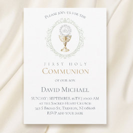 Invitación primera comunión católica Eucaristía