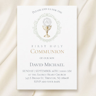Invitación primera comunión católica Eucaristía