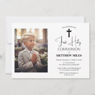 Invitación Primera comunión católica minimalista