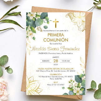Invitación Primera Comunión Chica Católica