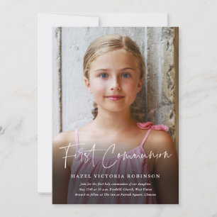 Invitación Primera Comunión con guión moderno