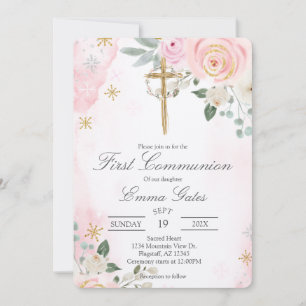 Invitación primera comunión Crucifijo