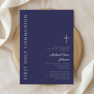 Invitación Primera Comunión Cruz Azul Marítimo Moderna