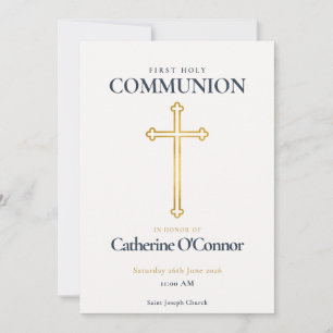 Invitación Primera Comunión Cruz de Oro