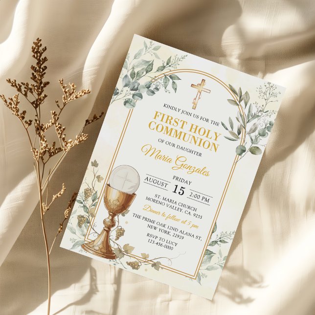 Invitación Primera Comunión Cruz de Oro (Subido por el creador)