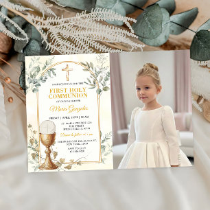 Invitación Primera Comunión Cruz de Oro Foto