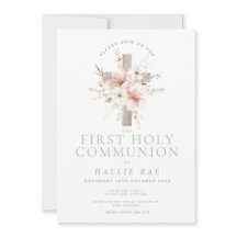 Invitación Primera Comunión, Cruz Floral