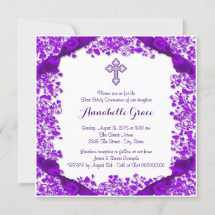 Invitación Primera Comunión Cruz Morada