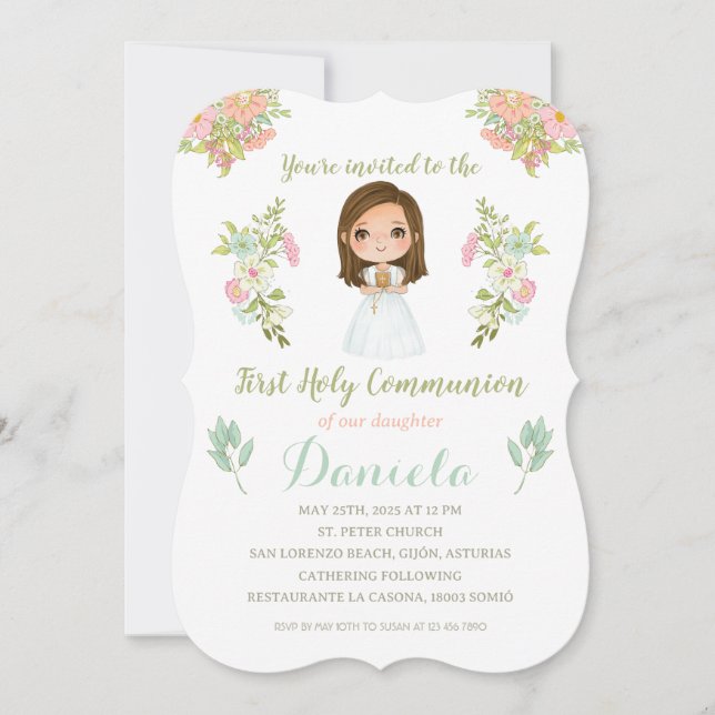 Invitación Primera Comunión DANIELA (Anverso)