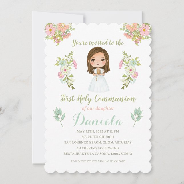Invitación Primera Comunión DANIELA (Anverso)