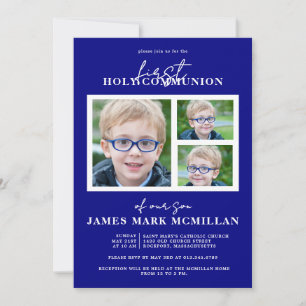 Invitación Primera comunión de 3 Collages de fotos de la mari