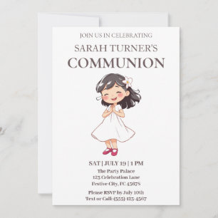 Invitación Primera Comunión de Chicas de moda