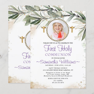 Invitación Primera Comunión de Eucalyptus